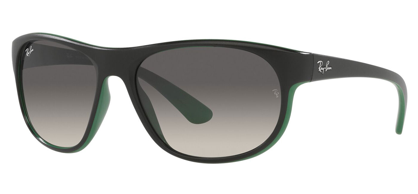Ray-Ban RB4351 Sunglasses – Matte Black on Green / Grey Gradient 1