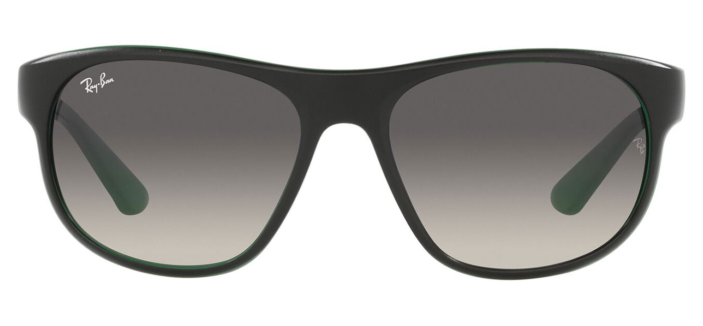 Ray-Ban RB4351 Sunglasses – Matte Black on Green / Grey Gradient 2