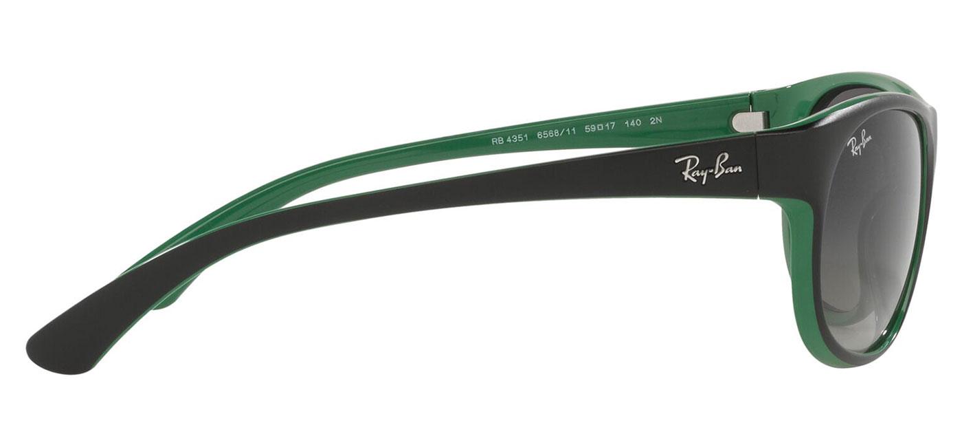 Ray-Ban RB4351 Sunglasses – Matte Black on Green / Grey Gradient 4