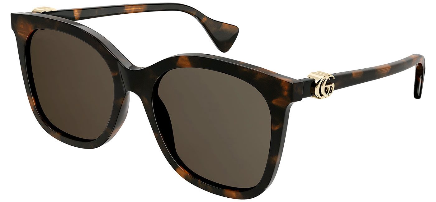 Gucci GG1071S Prescription Sunglasses - Havana / Brown - Tortoise+Black