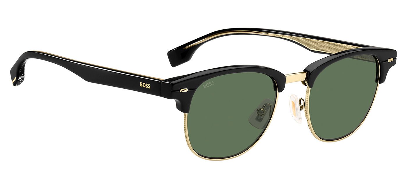 Hugo Boss 1381/S Prescription Sunglasses - Black & Gold / Green ...