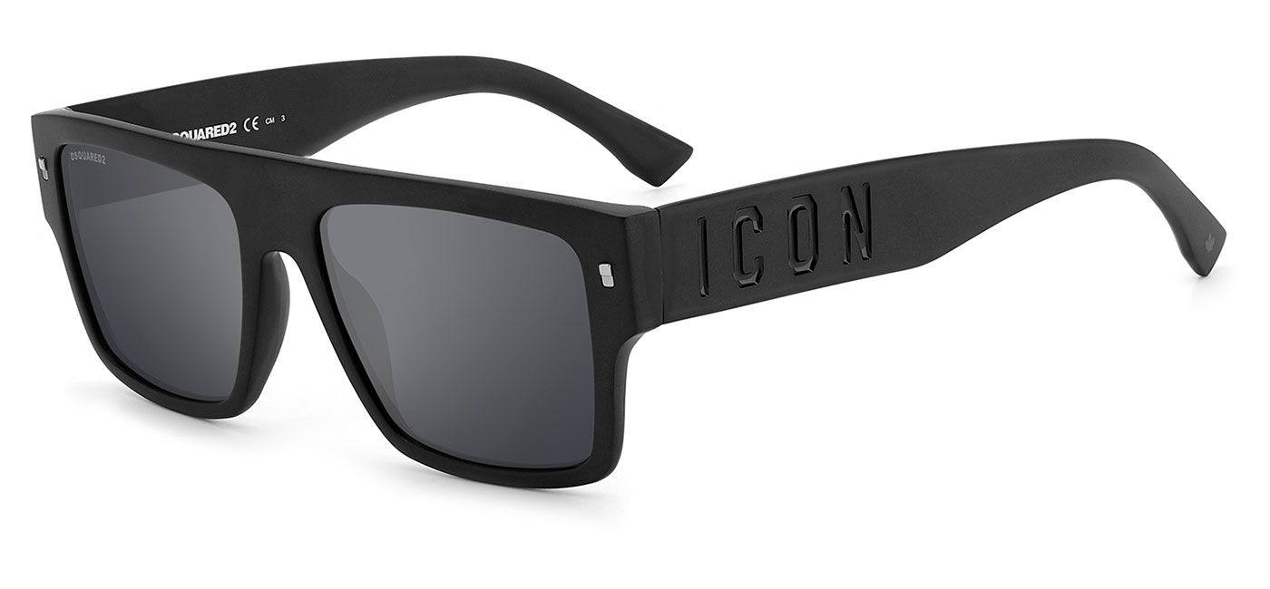 DSQUARED2 ICON 0003/S Sunglasses – Matte Black / Silver Mirror
