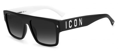 DSQUARED2 ICON 0003/S Sunglasses - Black & White / Grey Gradient