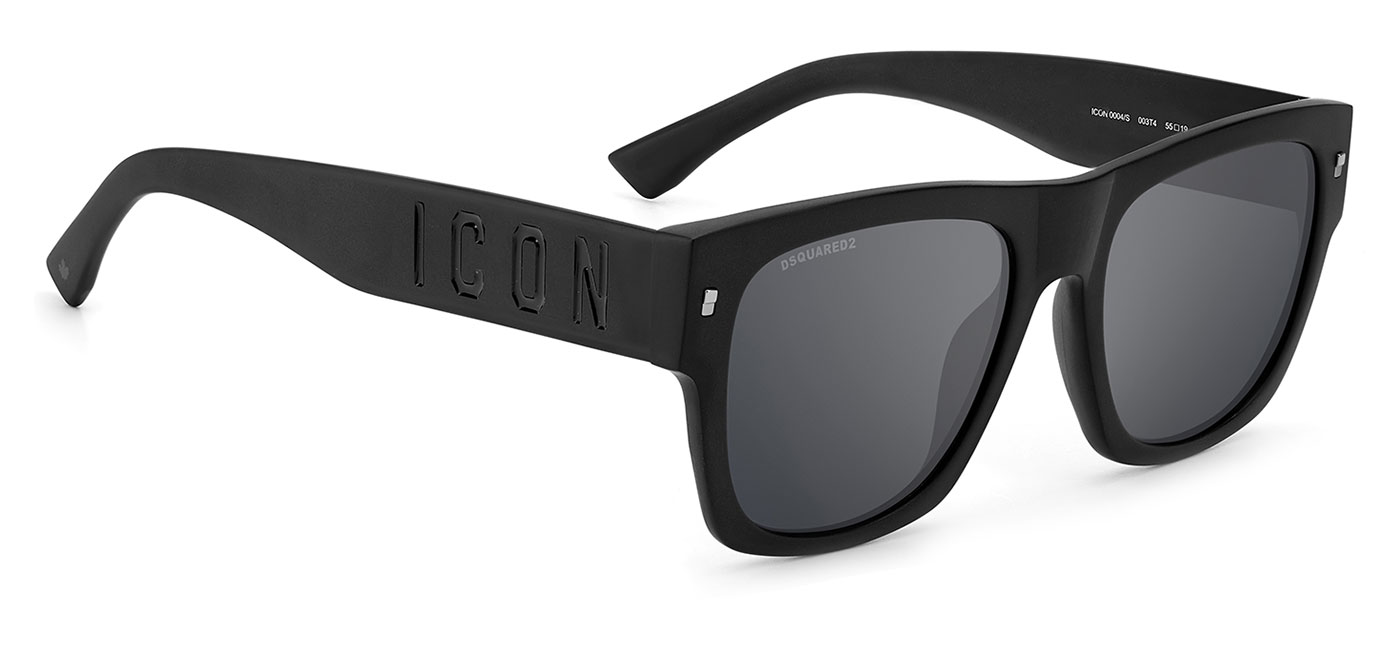DSQUARED2 ICON 0004/S Sunglasses – Matte Black / Silver Mirror 3