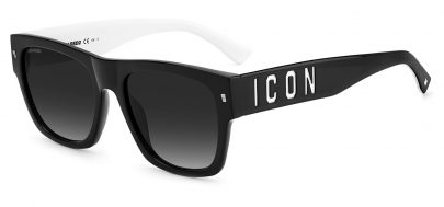 DSQUARED2 ICON 0004/S Sunglasses - Black & White / Grey Gradient