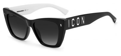 DSQUARED2 ICON 0006/S Sunglasses - Black & White / Grey Gradient