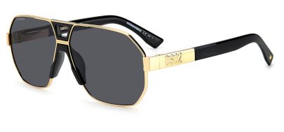 DSQUARED2 0028/S Sunglasses - Gold & Black / Grey