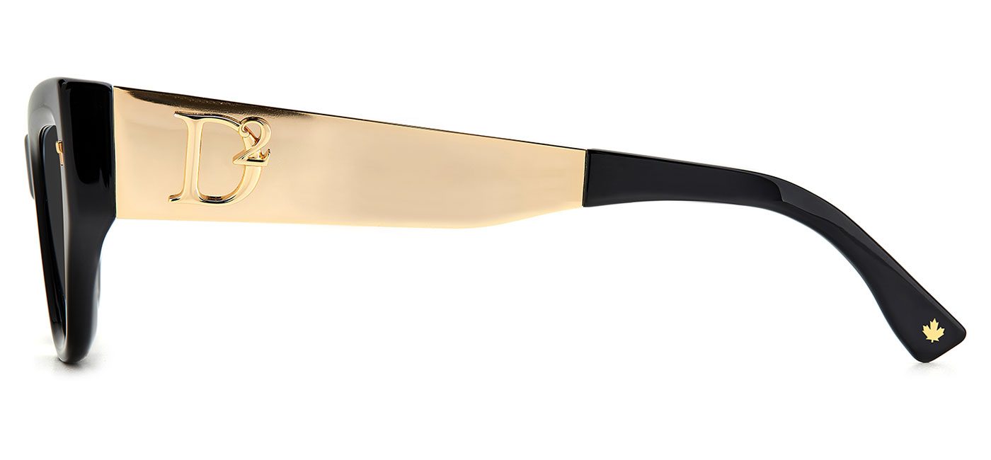 DSQUARED2 0033/S Sunglasses – Gold & Black / Grey Gradient Silver Mirror 4