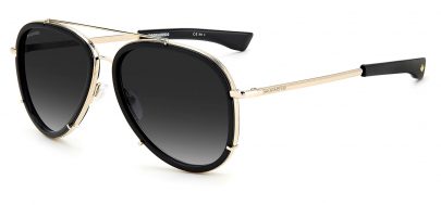 DSQUARED2 0010/S Sunglasses - Black & Gold / Grey Gradient