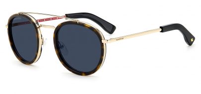 DSQUARED2 0011/S Sunglasses - Havana & Gold / Blue