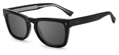 DSQUARED2 0013/S Sunglasses - Black / Silver Mirror