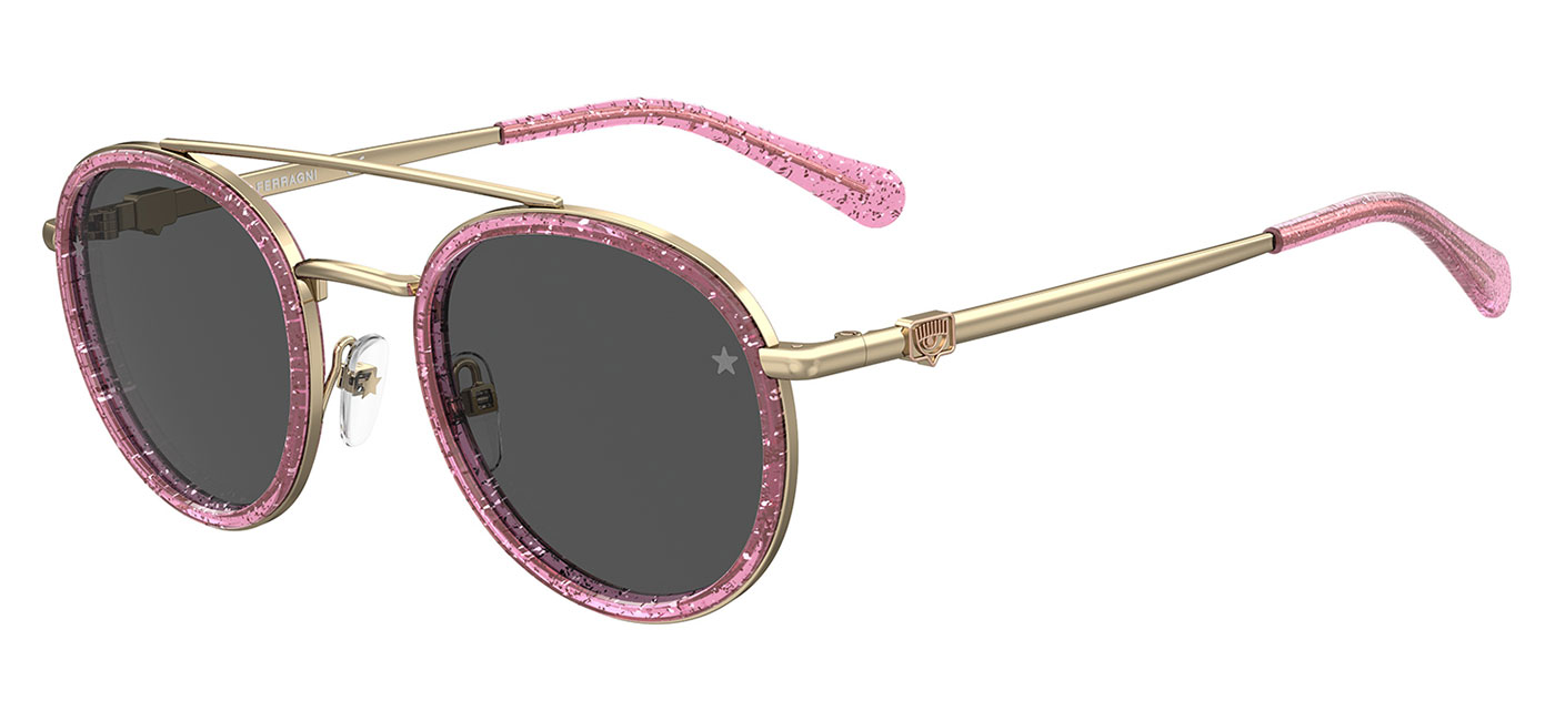 Chiara Ferragni CF 1004/S Prescription Sunglasses – Pink Glitter / Grey 1