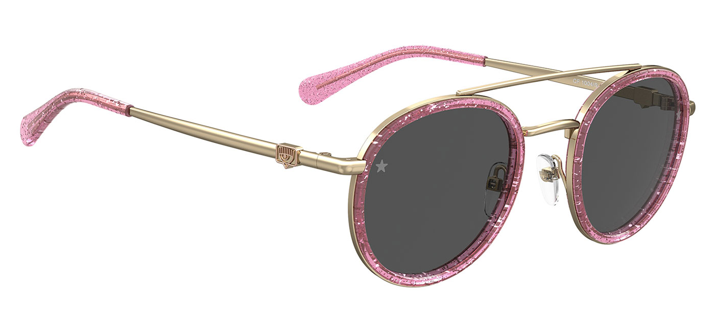 Chiara Ferragni CF 1004/S Prescription Sunglasses – Pink Glitter / Grey 3