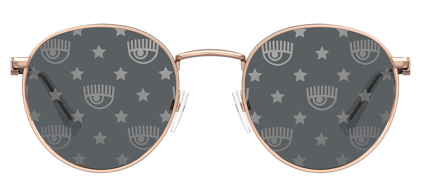 Chiara Ferragni 1002/S Sunglasses – Gold & Crystal / Logomania Silver Mirror 2