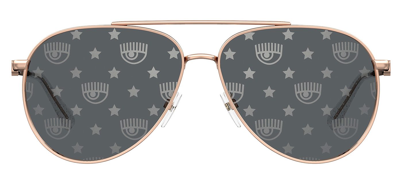Chiara Ferragni 1001/S Sunglasses – Gold & Crystal / Logomania Silver Mirror 2