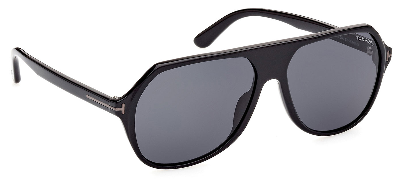 Tom Ford FT0934-N Hayes Sunglasses - Shiny Black / Smoke - Tortoise+Black