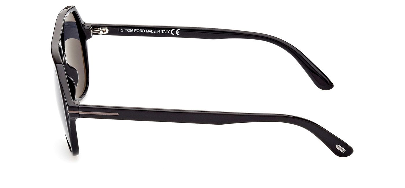 Tom Ford FT0934-N Hayes Sunglasses - Shiny Black / Smoke - Tortoise+Black