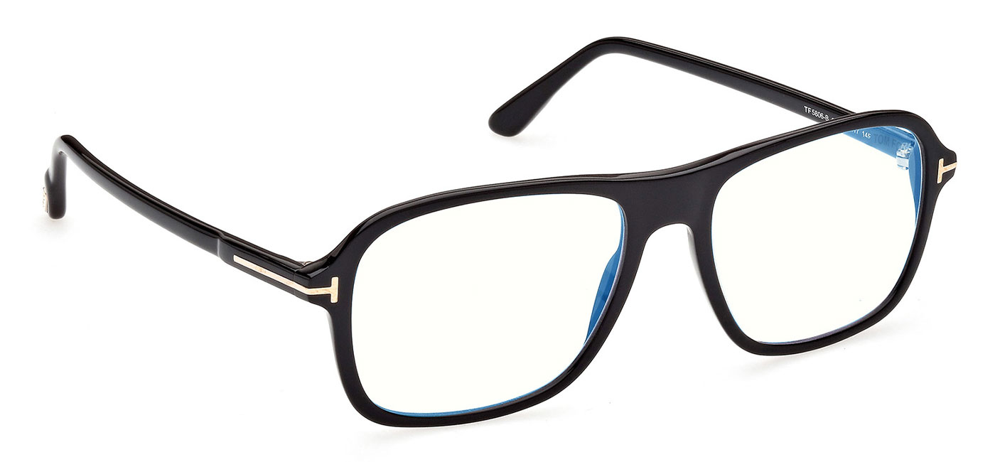 Tom Ford FT5806-B Glasses - Shiny Black - Tortoise+Black