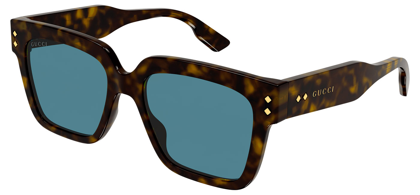 Gucci GG1084S Sunglasses - Havana / Light Blue - Tortoise+Black