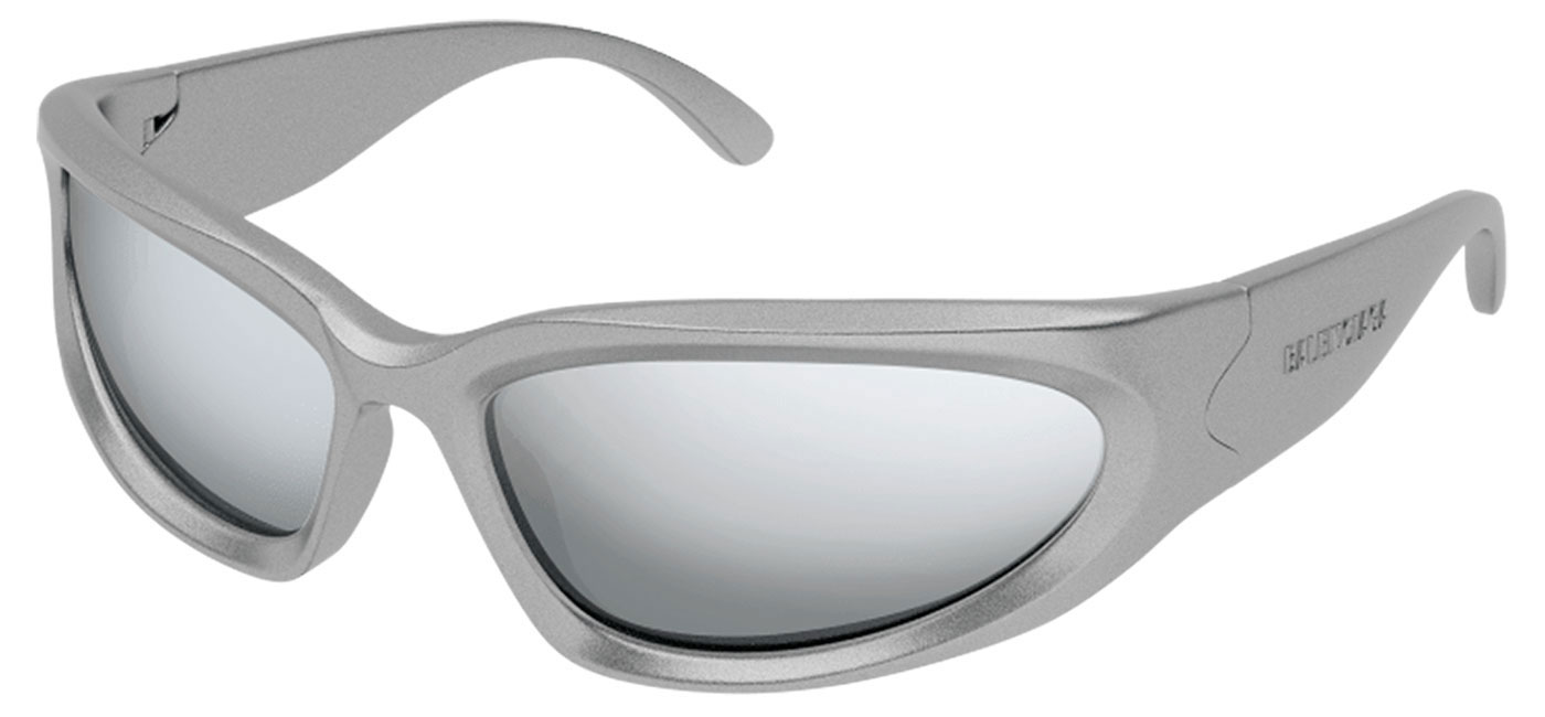 Balenciaga BB0157S Prescription Sunglasses Silver / Silver Mirror