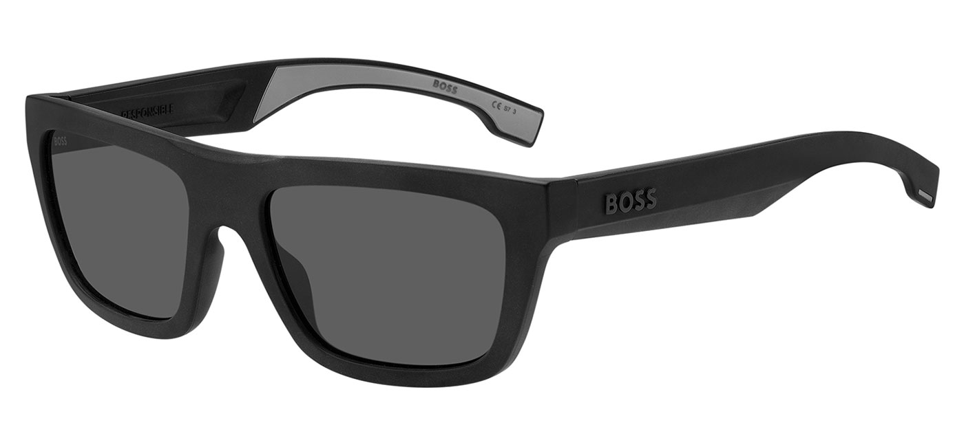 Hugo Boss 1450/S Sunglasses Matte Black & Grey / Grey Tortoise+Black