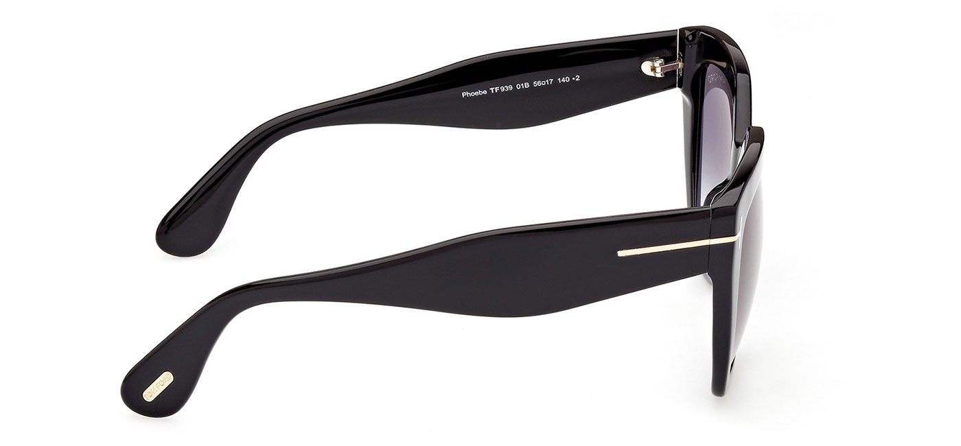 Tom Ford FT0939 Phoebe Sunglasses - Shiny Black / Gradient Smoke ...