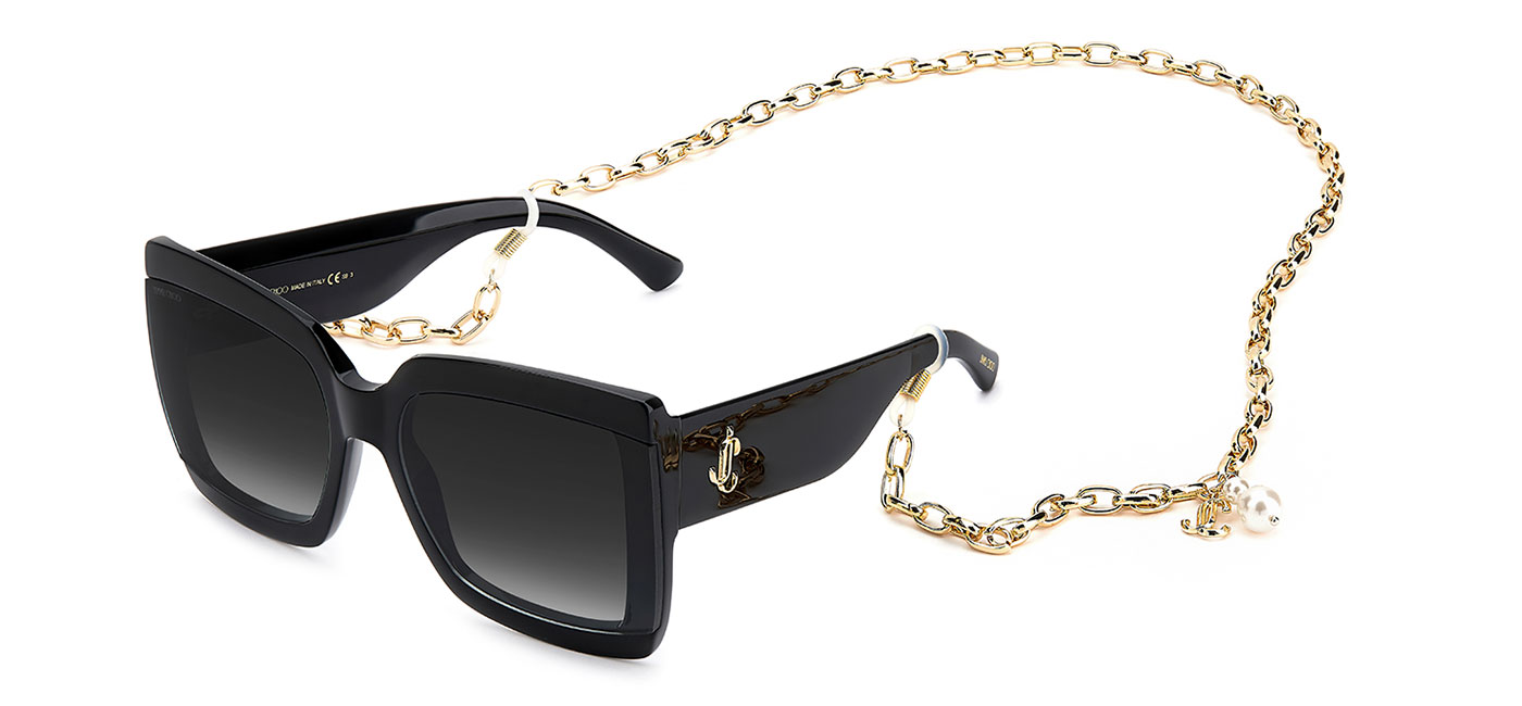 Jimmy Choo Renee Sunglasses Black / Dark Grey Gradient Tortoise+Black