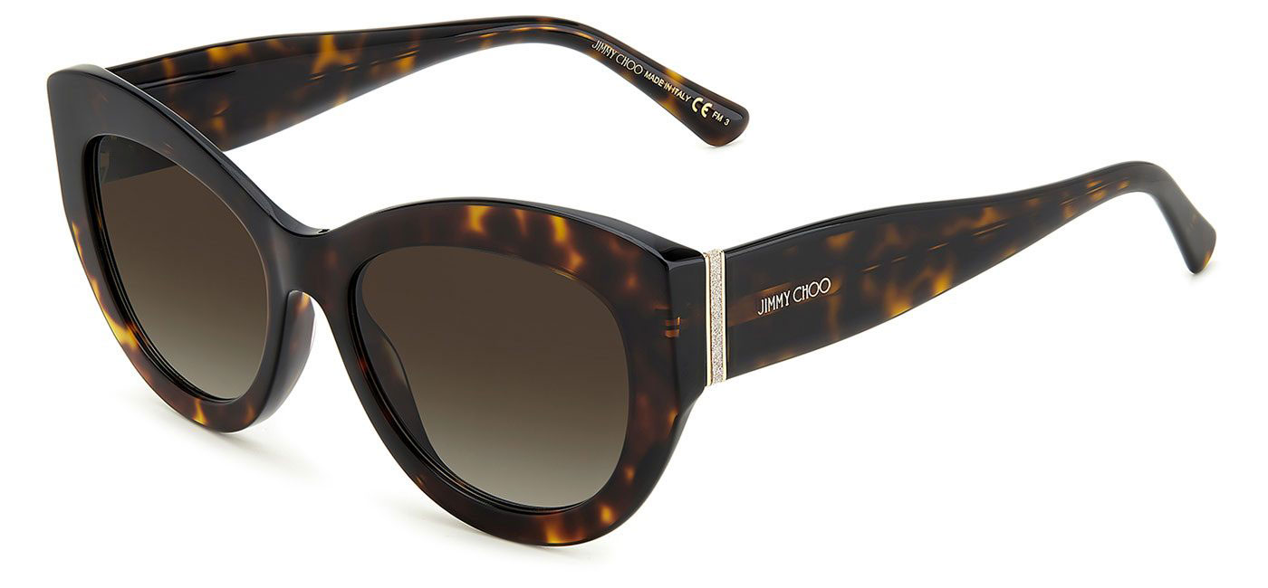 Jimmy Choo Xena Prescription Sunglasses Havana / Brown Shaded Tortoise+Black