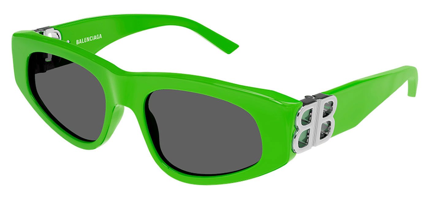 Balenciaga BB0095S Prescription Sunglasses Green / Grey Tortoise+Black