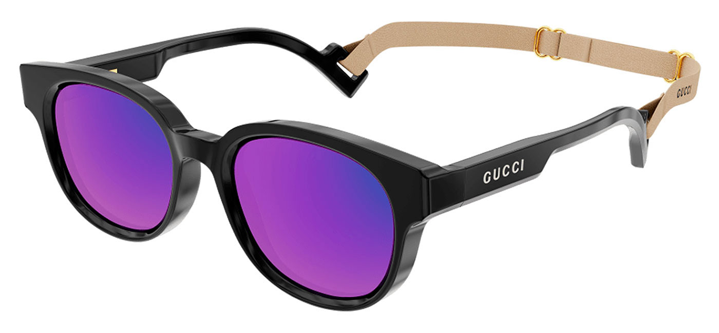 Gucci GG1237S Prescription Sunglasses - Black / Violet Mirror ...