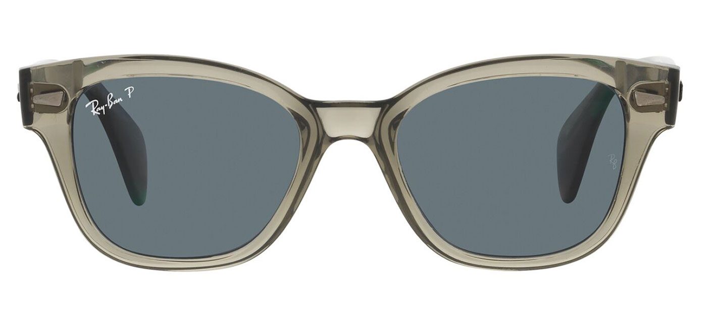 RayBan RB0880S Sunglasses Transparent Green / Dark Blue Polarised