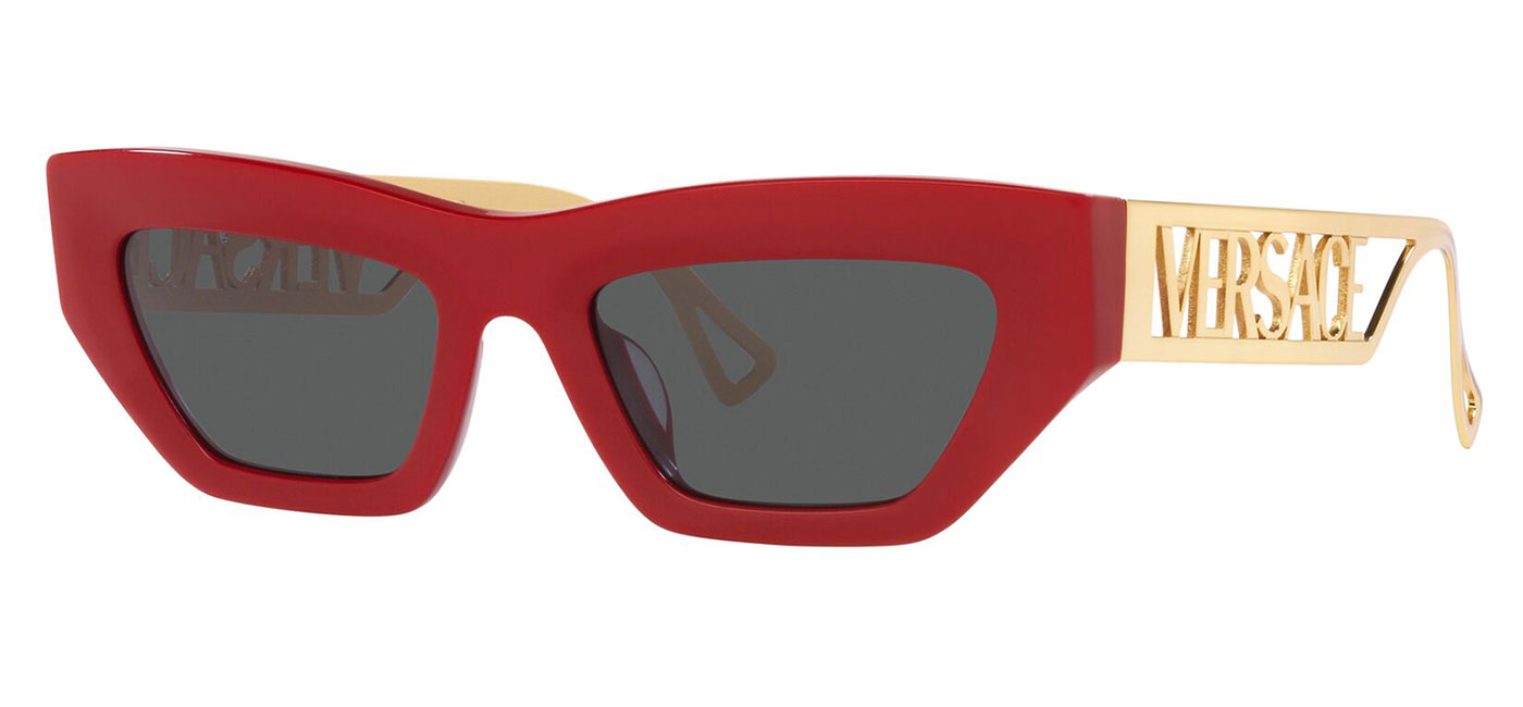 Versace VE4432 Sunglasses Red / Dark Grey Tortoise+Black