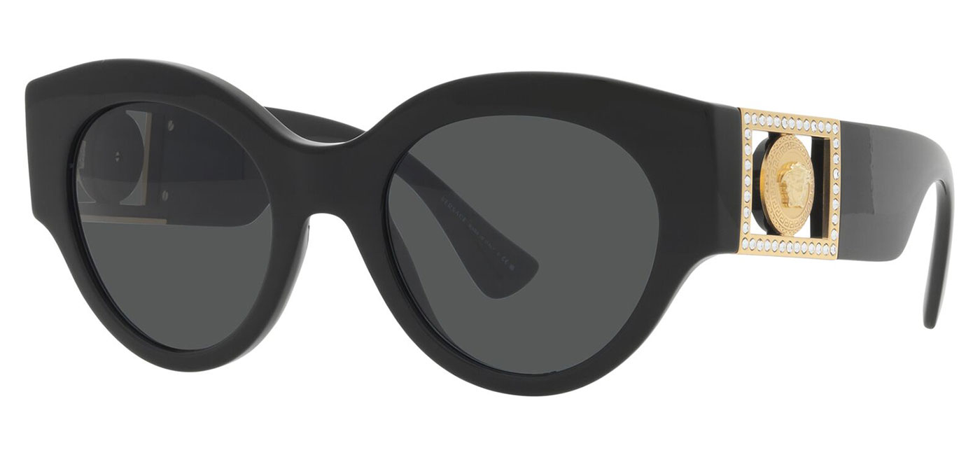 Versace VE4438B Sunglasses - Black / Dark Grey - Tortoise+Black