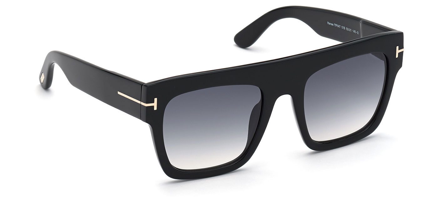 Tom Ford FT0847 Renee Prescription Sunglasses - Shiny Black / Gradient ...