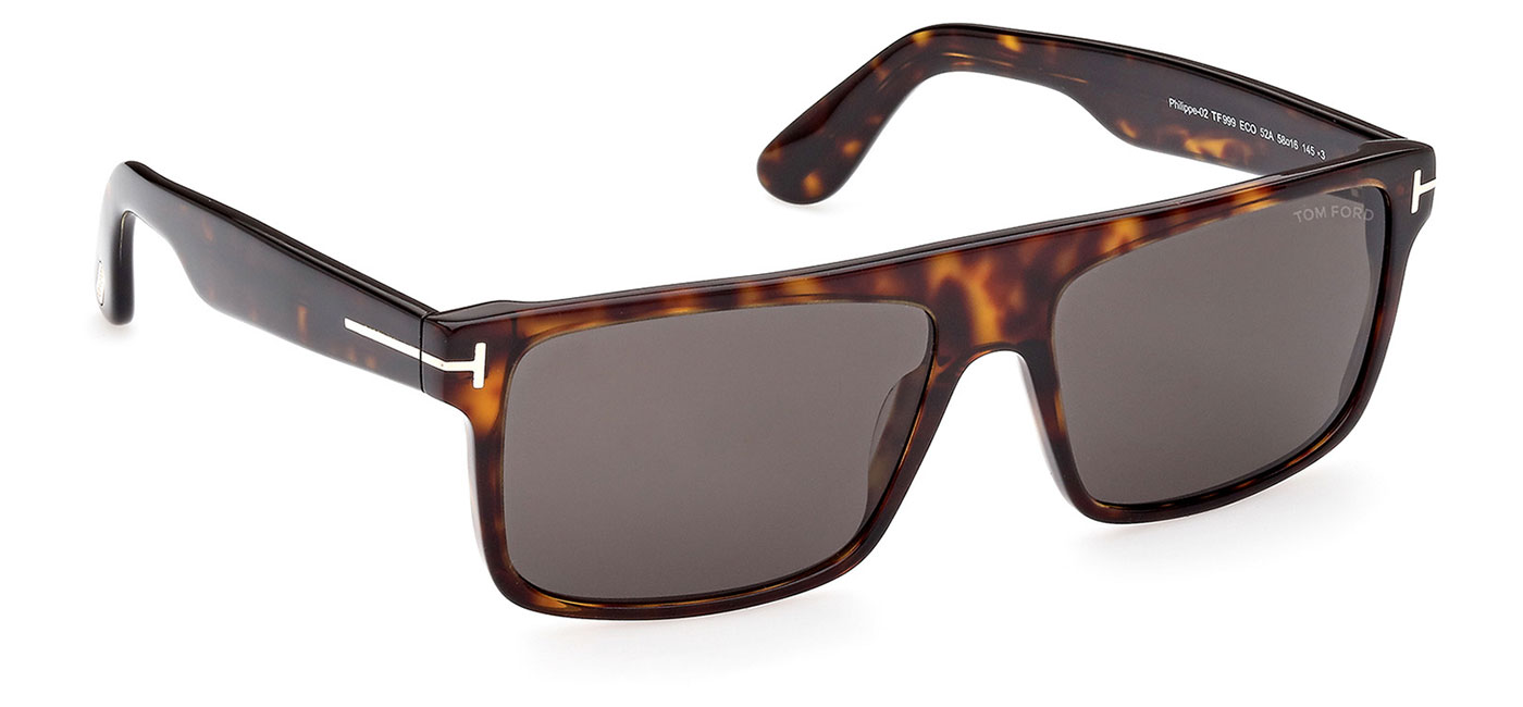 Tom Ford FT0999 Phillippe Sunglasses - Dark Havana / Smoke - Tortoise+Black