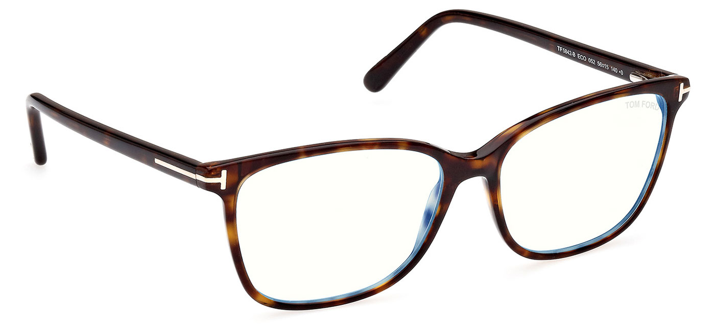 Tom Ford FT5842-B Glasses - Dark Havana - Tortoise+Black