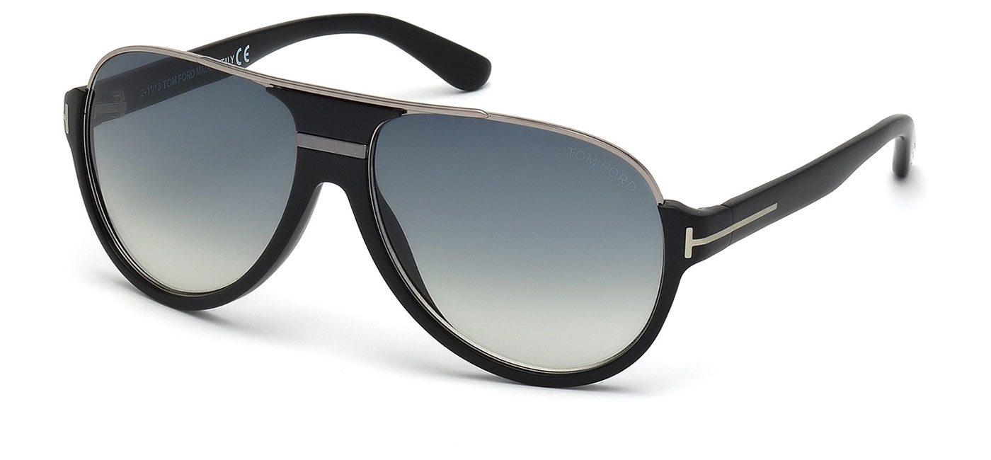 Tom Ford FT0334 Dimitry Sunglasses - Matte Black / Blue Gradient ...