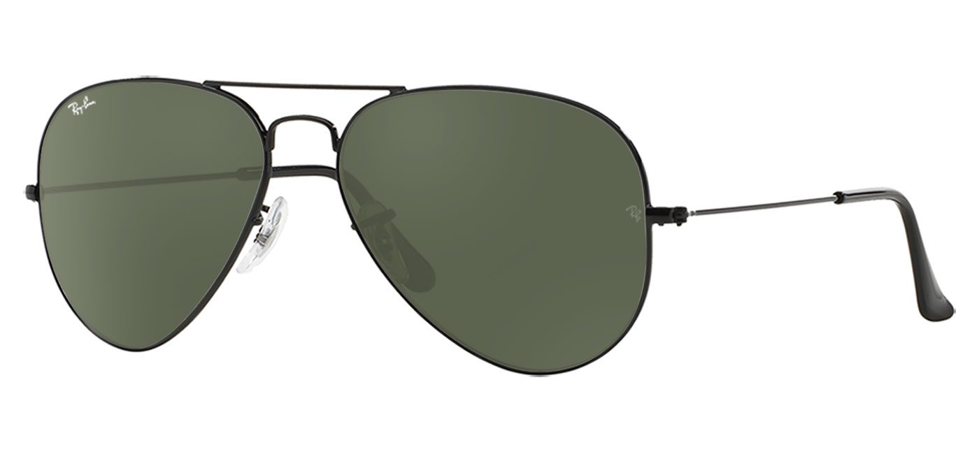 Ray-Ban RB3025 Aviator Prescription Sunglasses - Black / Green ...