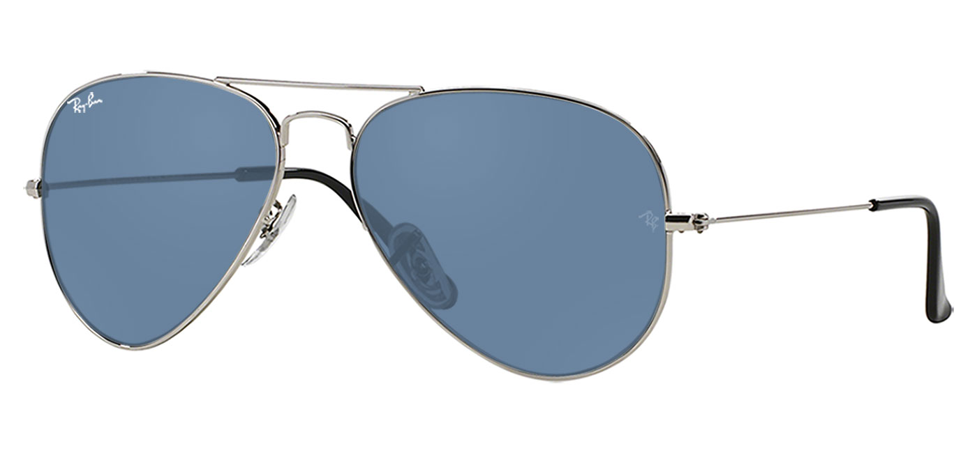 Ray-Ban RB3025 Aviator Prescription Sunglasses - Silver / Blue ...