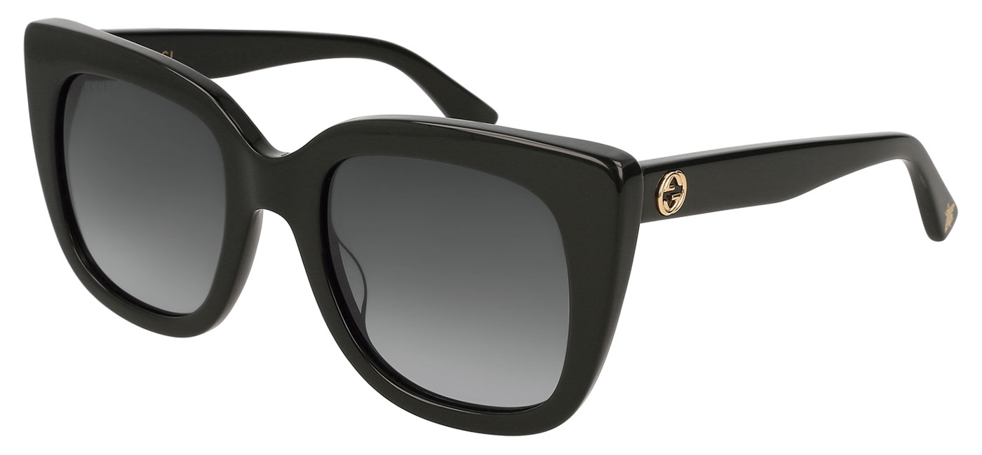 Gucci GG0163SN Sunglasses - Black / Grey Gradient - Tortoise+Black