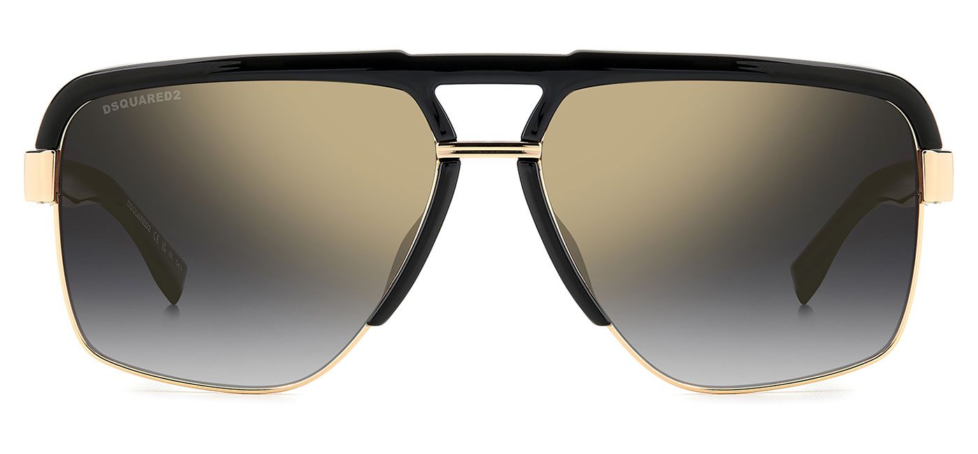 DSQUARED2 0084/S Sunglasses - Black & Gold / Grey Gradient - Tortoise+Black