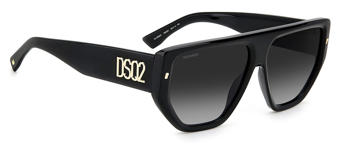 DSQUARED2 0088/S Sunglasses - Black & Gold / Grey Gradient - Tortoise+Black