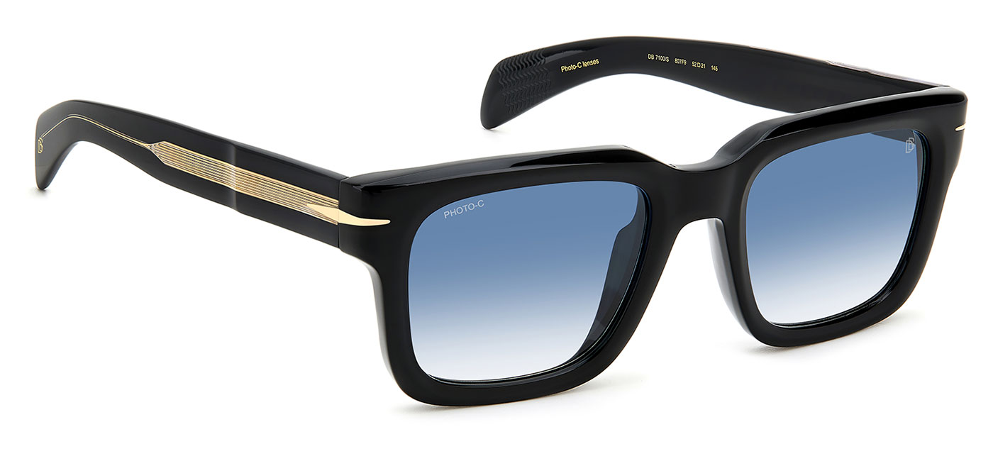 David Beckham DB7100/S Sunglasses - Black / Blue Shaded Photochromic ...
