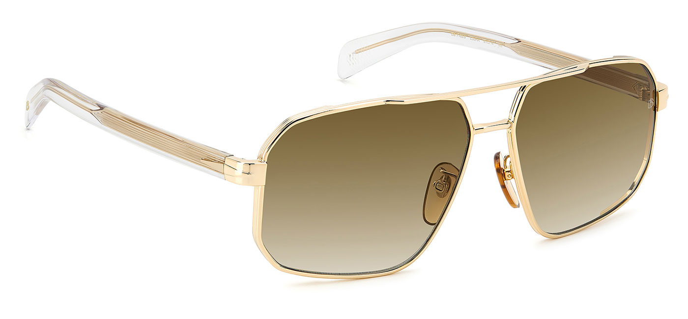 David Beckham DB7102/S Sunglasses - Gold Crystal / Brown Shaded ...