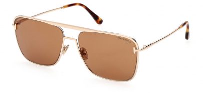 Tom Ford FT0925 28E Nolan Sunglasses - Shiny Rose Gold / Brown