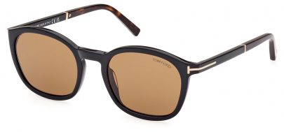 Tom Ford FT1020 01E Jayson Sunglasses - Shiny Black / Brown