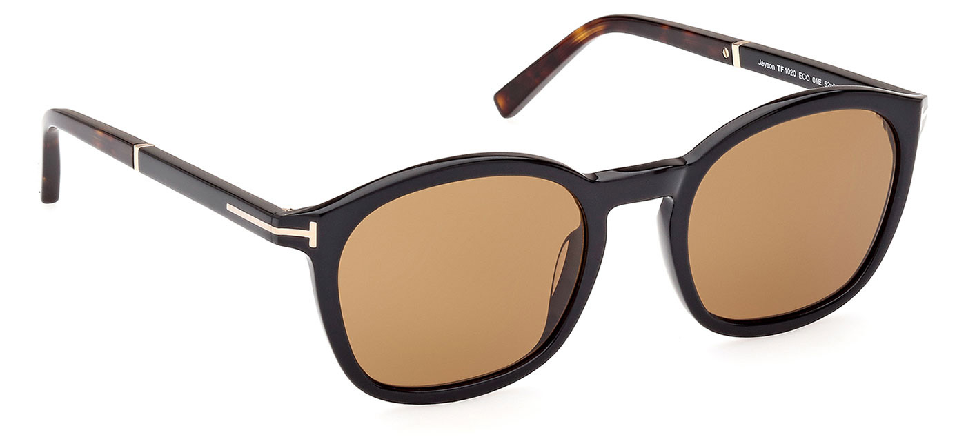Tom Ford FT1020 Jayson Prescription Sunglasses - Shiny Black / Brown ...