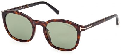 Tom Ford FT1020 52N Jayson Sunglasses - Dark Havana / Green