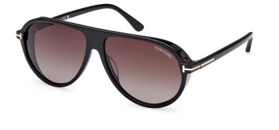 Tom Ford FT1023 01B Marcus Sunglasses - Shiny Black / Gradient Smoke
