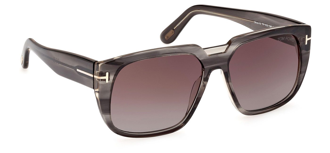 Tom Ford FT1025 56F Oliver Sunglasses – Havana / Gradient Brown 3